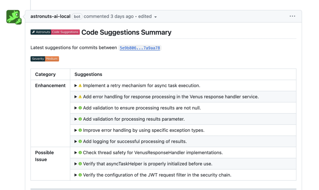 code review AI summary