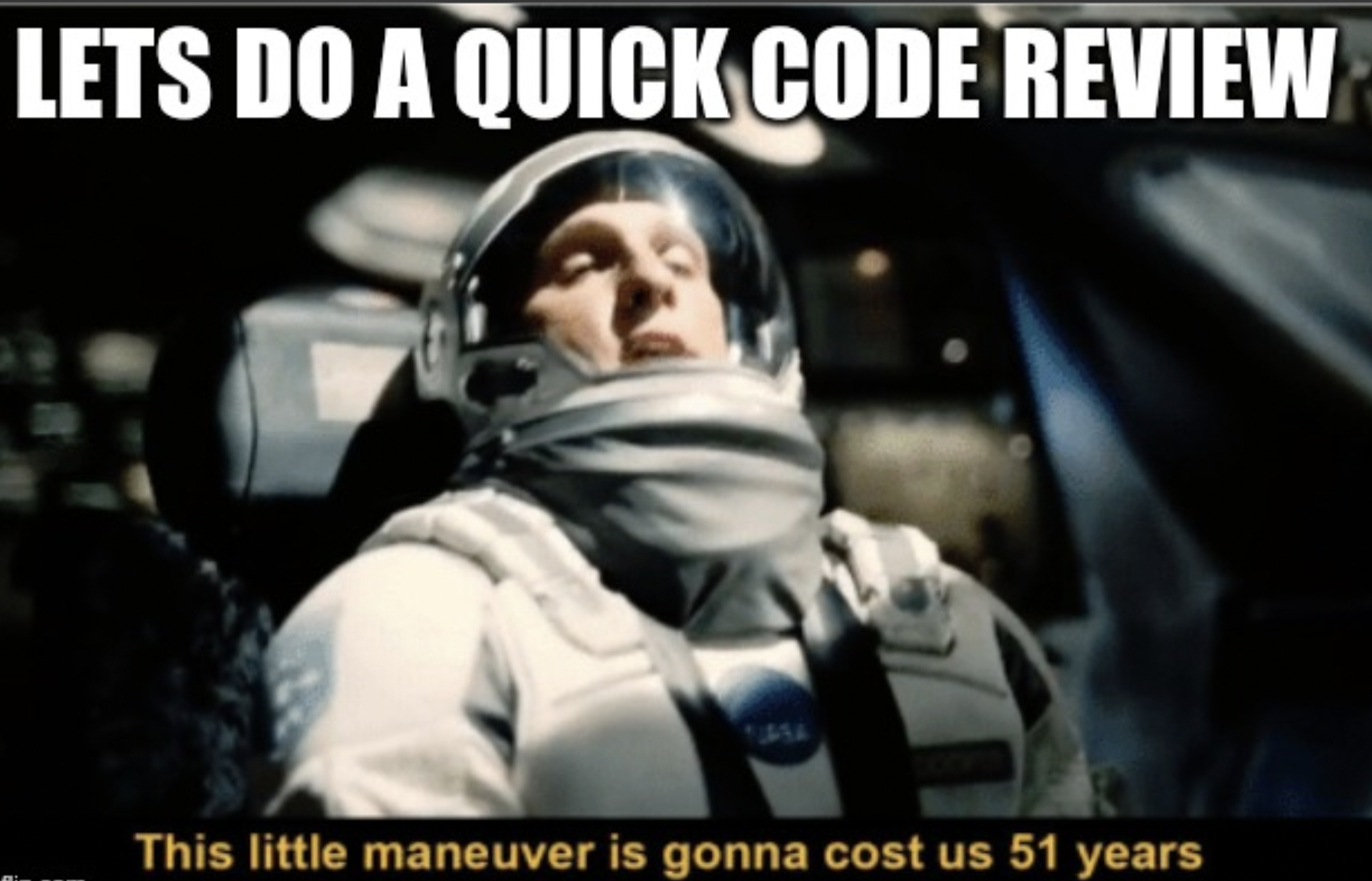 Astronaut asking for a code review