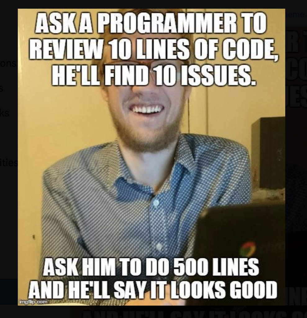 developers finding issues while doing code reviews